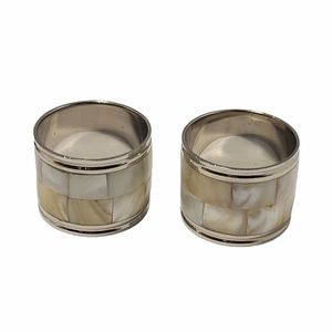 Mother of Pearl Napkin Rings Set of 2